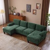 image:imageVINGLI 110 Sectional Couches for Living RoomU Shaped Couch with Double Chaise 4Seat Sofa Set with Chenille Fabric for Home FurnitureBlackChenilleforest Green