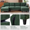 image:imageVINGLI 110 Sectional Couches for Living RoomU Shaped Couch with Double Chaise 4Seat Sofa Set with Chenille Fabric for Home FurnitureBlackChenilleforest Green