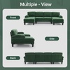 image:imageVINGLI 110 Sectional Couches for Living RoomU Shaped Couch with Double Chaise 4Seat Sofa Set with Chenille Fabric for Home FurnitureBlackChenilleforest Green