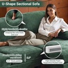 image:imageVINGLI 110 Sectional Couches for Living RoomU Shaped Couch with Double Chaise 4Seat Sofa Set with Chenille Fabric for Home FurnitureBlackChenilleforest Green
