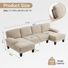 image:imageVINGLI 110 Sectional Couches for Living RoomU Shaped Couch with Double Chaise 4Seat Sofa Set with Chenille Fabric for Home FurnitureBlackChenillelight Khaki