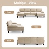 image:imageVINGLI 110 Sectional Couches for Living RoomU Shaped Couch with Double Chaise 4Seat Sofa Set with Chenille Fabric for Home FurnitureBlackChenillelight Khaki