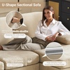 image:imageVINGLI 110 Sectional Couches for Living RoomU Shaped Couch with Double Chaise 4Seat Sofa Set with Chenille Fabric for Home FurnitureBlackChenillelight Khaki