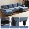 image:imageVINGLI 110 Sectional Couches for Living RoomU Shaped Couch with Double Chaise 4Seat Sofa Set with Chenille Fabric for Home FurnitureBlackChenilleocean Blue