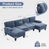 image:imageVINGLI 110 Sectional Couches for Living RoomU Shaped Couch with Double Chaise 4Seat Sofa Set with Chenille Fabric for Home FurnitureBlackChenilleocean Blue