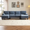 image:imageVINGLI 110 Sectional Couches for Living RoomU Shaped Couch with Double Chaise 4Seat Sofa Set with Chenille Fabric for Home FurnitureBlackChenilleocean Blue