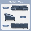 image:imageVINGLI 110 Sectional Couches for Living RoomU Shaped Couch with Double Chaise 4Seat Sofa Set with Chenille Fabric for Home FurnitureBlackChenilleocean Blue