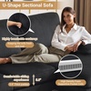 image:imageVINGLI 110 Sectional Couches for Living RoomU Shaped Couch with Double Chaise 4Seat Sofa Set with Chenille Fabric for Home FurnitureBlackCorduroyblack