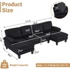 image:imageVINGLI 110 Sectional Couches for Living RoomU Shaped Couch with Double Chaise 4Seat Sofa Set with Chenille Fabric for Home FurnitureBlackCorduroyblack