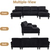 image:imageVINGLI 110 Sectional Couches for Living RoomU Shaped Couch with Double Chaise 4Seat Sofa Set with Chenille Fabric for Home FurnitureBlackCorduroyblack