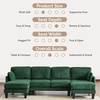 image:imageVINGLI 110 Sectional Couches for Living RoomU Shaped Couch with Double Chaise 4Seat Sofa Set with Chenille Fabric for Home FurnitureBlackCorduroydark Green