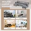 image:imageVINGLI 110 Sectional Couches for Living RoomU Shaped Couch with Double Chaise 4Seat Sofa Set with Chenille Fabric for Home FurnitureBlackCorduroydark Grey