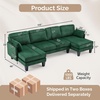 image:imageVINGLI 110 Sectional Couches for Living RoomU Shaped Couch with Double Chaise 4Seat Sofa Set with Chenille Fabric for Home FurnitureBlackCorduroydark Green