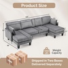 image:imageVINGLI 110 Sectional Couches for Living RoomU Shaped Couch with Double Chaise 4Seat Sofa Set with Chenille Fabric for Home FurnitureBlackCorduroydark Grey
