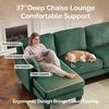 image:imageVINGLI 110 Sectional Couches for Living RoomU Shaped Couch with Double Chaise 4Seat Sofa Set with Chenille Fabric for Home FurnitureBlackCorduroydark Green