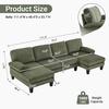 image:imageVINGLI 110 Sectional Couches for Living RoomU Shaped Couch with Double Chaise 4Seat Sofa Set with Chenille Fabric for Home FurnitureBlackCorduroygreen