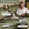 image:imageVINGLI 110 Sectional Couches for Living RoomU Shaped Couch with Double Chaise 4Seat Sofa Set with Chenille Fabric for Home FurnitureBlackCorduroygreen
