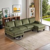 image:imageVINGLI 110 Sectional Couches for Living RoomU Shaped Couch with Double Chaise 4Seat Sofa Set with Chenille Fabric for Home FurnitureBlackCorduroygreen