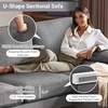 image:imageVINGLI 110 Sectional Couches for Living RoomU Shaped Couch with Double Chaise 4Seat Sofa Set with Chenille Fabric for Home FurnitureBlackCorduroygrey