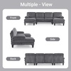 image:imageVINGLI 110 Sectional Couches for Living RoomU Shaped Couch with Double Chaise 4Seat Sofa Set with Chenille Fabric for Home FurnitureBlackCorduroygrey