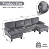 image:imageVINGLI 110 Sectional Couches for Living RoomU Shaped Couch with Double Chaise 4Seat Sofa Set with Chenille Fabric for Home FurnitureBlackCorduroygrey