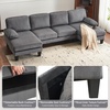 image:imageVINGLI 110 Sectional Couches for Living RoomU Shaped Couch with Double Chaise 4Seat Sofa Set with Chenille Fabric for Home FurnitureBlackCorduroygrey