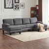 image:imageVINGLI 110 Sectional Couches for Living RoomU Shaped Couch with Double Chaise 4Seat Sofa Set with Chenille Fabric for Home FurnitureBlackCorduroygrey
