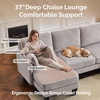 image:imageVINGLI 110 Sectional Couches for Living RoomU Shaped Couch with Double Chaise 4Seat Sofa Set with Chenille Fabric for Home FurnitureBlackCorduroylight Grey
