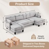 image:imageVINGLI 110 Sectional Couches for Living RoomU Shaped Couch with Double Chaise 4Seat Sofa Set with Chenille Fabric for Home FurnitureBlackCorduroylight Grey