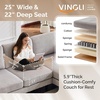 image:imageVINGLI 110 Sectional Couches for Living RoomU Shaped Couch with Double Chaise 4Seat Sofa Set with Chenille Fabric for Home FurnitureBlackCorduroylight Grey