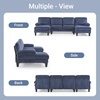 image:imageVINGLI 110 Sectional Couches for Living RoomU Shaped Couch with Double Chaise 4Seat Sofa Set with Chenille Fabric for Home FurnitureBlackCorduroyocean Blue