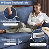 image:imageVINGLI 110 Sectional Couches for Living RoomU Shaped Couch with Double Chaise 4Seat Sofa Set with Chenille Fabric for Home FurnitureBlackCorduroyocean Blue