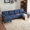 image:imageVINGLI 110 Sectional Couches for Living RoomU Shaped Couch with Double Chaise 4Seat Sofa Set with Chenille Fabric for Home FurnitureBlackCorduroyocean Blue