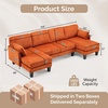image:imageVINGLI 110 Sectional Couches for Living RoomU Shaped Couch with Double Chaise 4Seat Sofa Set with Chenille Fabric for Home FurnitureBlackCorduroyorange