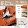 image:imageVINGLI 110 Sectional Couches for Living RoomU Shaped Couch with Double Chaise 4Seat Sofa Set with Chenille Fabric for Home FurnitureBlackCorduroyorange