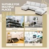 image:imageVINGLI 110 UShaped Sectional Couch with Two Chaise Affordable Small Sofa with 4 Seats Chenille Fabric Comfy Couches for Living Room BlueChenillebeige