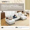 image:imageVINGLI 110 UShaped Sectional Couch with Two Chaise Affordable Small Sofa with 4 Seats Chenille Fabric Comfy Couches for Living Room BlueChenillebeige