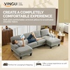 image:imageVINGLI 110 UShaped Sectional Couch with Two Chaise Affordable Small Sofa with 4 Seats Chenille Fabric Comfy Couches for Living Room BlueChenilleblue