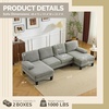 image:imageVINGLI 110 UShaped Sectional Couch with Two Chaise Affordable Small Sofa with 4 Seats Chenille Fabric Comfy Couches for Living Room BlueChenilleblue