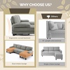 image:imageVINGLI 110 UShaped Sectional Couch with Two Chaise Affordable Small Sofa with 4 Seats Chenille Fabric Comfy Couches for Living Room BlueChenilleblue