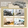 image:imageVINGLI 110 UShaped Sectional Couch with Two Chaise Affordable Small Sofa with 4 Seats Chenille Fabric Comfy Couches for Living Room BlueChenilleblue
