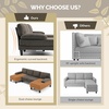 image:imageVINGLI 110 UShaped Sectional Couch with Two Chaise Affordable Small Sofa with 4 Seats Chenille Fabric Comfy Couches for Living Room BlueChenilledark Brown