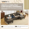 image:imageVINGLI 110 UShaped Sectional Couch with Two Chaise Affordable Small Sofa with 4 Seats Chenille Fabric Comfy Couches for Living Room BlueChenilledark Brown