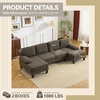 image:imageVINGLI 110 UShaped Sectional Couch with Two Chaise Affordable Small Sofa with 4 Seats Chenille Fabric Comfy Couches for Living Room BlueChenilledark Brown