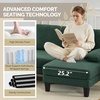 image:imageVINGLI 110 UShaped Sectional Couch with Two Chaise Affordable Small Sofa with 4 Seats Chenille Fabric Comfy Couches for Living Room BlueChenilledark Green