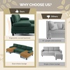 image:imageVINGLI 110 UShaped Sectional Couch with Two Chaise Affordable Small Sofa with 4 Seats Chenille Fabric Comfy Couches for Living Room BlueChenilledark Green