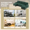 image:imageVINGLI 110 UShaped Sectional Couch with Two Chaise Affordable Small Sofa with 4 Seats Chenille Fabric Comfy Couches for Living Room BlueChenilledark Green