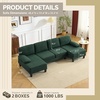 image:imageVINGLI 110 UShaped Sectional Couch with Two Chaise Affordable Small Sofa with 4 Seats Chenille Fabric Comfy Couches for Living Room BlueChenilledark Green