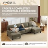 image:imageVINGLI 110 UShaped Sectional Couch with Two Chaise Affordable Small Sofa with 4 Seats Chenille Fabric Comfy Couches for Living Room BlueChenillekhaki