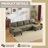image:imageVINGLI 110 UShaped Sectional Couch with Two Chaise Affordable Small Sofa with 4 Seats Chenille Fabric Comfy Couches for Living Room BlueChenillekhaki